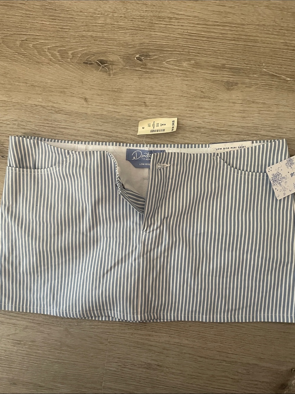 Blue and White Striped Mini Skirt - Demetra for Aeropostale NWT